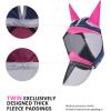 Harrison Howard Horse Fly Mask Long Nose with Ears Fuchsia/Navy M Cob(Fuchsia/Navy)