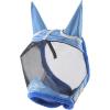 Harrison Howard Horse Fly Mask UV Protective Fine Mesh with Extra Wool Soft Touch on Skin Fly and UV Protection Moonlight Silver S(Aquamarine)