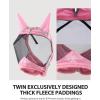 Harrison Howard Horse Fly Mask UV Protective Fine Mesh with Extra Wool Soft Touch on Skin Fly and UV Protection Moonlight Silver S(Light Pink)