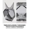 Harrison Howard Horse Fly Mask UV Protective Fine Mesh with Extra Wool Soft Touch on Skin Fly and UV Protection Moonlight Silver S(Moonlight Silver)