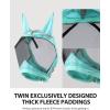 Harrison Howard Horse Fly Mask UV Protective Fine Mesh with Extra Wool Soft Touch on Skin Fly and UV Protection Moonlight Silver S(Summer Mint)