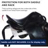 Harrison Howard Horse Saddle Rack Protective Cover | Suede Cover for saddle Stands | Compatible with All Saddle Stands (Not Included)- Navy(White)