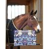 Harrison Howard Horse Stall Guard with Adjustable Straps and Sturdy Spring Hooks Included Aisle Guard Stall Guard for Horses,Mosaic Blue(Mosaic Blue)