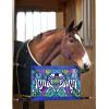 Harrison Howard Horse Stall Guard with Adjustable Straps and Sturdy Spring Hooks Included Aisle Guard Stall Guard for Horses,Mosaic Blue(Zebra in Flowers)