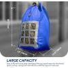 Harrison Howard Premium Durable Adjustable Horse Slow Feed Hay Bag Waterproof Large Capacity Blue(Blue)