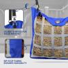 Harrison Howard Premium Durable Horse Hay Bag Slow Feed Hay Bag Waterproof Fabric Large Capacity Horse Tote – Blue(Blue)