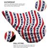 Harrison Howard Premium Waterproof/Breathable Fleece-Lined Saddle Cover Scarlet Red(Starry Stripes)