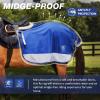 Harrison Howard Quarter Horse Fleece and Mesh Exercise Sheet Breathable Comfort Turnout Horse Blanket Hi-Viz Competition Rug Champion Blue L