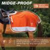 Harrison Howard Quarter Horse Fleece and Mesh Exercise Sheet Breathable Comfort Turnout Horse Blanket Hi-Viz Competition Rug Orange L