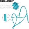 Harrison Howard Rope Halter for Horses – Super Sturdy Training Halter with 2 Knot 1/4″ Stiff Cord(Turquoise)