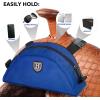 Harrison Howard Saddle Pommel Pocket with Durable Waterproof Fabric Pouch for Western Saddle(Champion Blue)