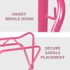 Harrison Howard Saddle Stand Freestanding Full-Size Portable Floor Horse Saddle Rack Secure Saddle Blue(Pink)