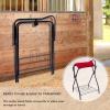 Harrison Howard Saddle Stand Freestanding Full-Size Portable Floor Horse Saddle Rack with Fabric Adds Protection to Underside of Saddle Prevents Bar Indentations Secure Saddle Saddle Black(Red)