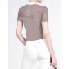 Harrison Howard Short Sleeve Lace Top Show Shirt Breathable with Graceful Back Lace Rider Top(Beige)