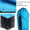 Harrison Howard Smooth Lightweight Adjustable Fastener Nylon Horse Tail Bag with Fringe(Azure Blue)
