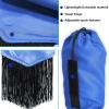 Harrison Howard Smooth Lightweight Adjustable Fastener Nylon Horse Tail Bag with Fringe(Champion Blue)