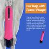 Harrison Howard Smooth Lightweight Adjustable Fastener Nylon Horse Tail Bag with Fringe(Fuchsia Pink)