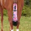 Harrison Howard Smooth Lightweight Adjustable Fastener Nylon Horse Tail Bag with Fringe(Pony Print Pink)