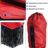Harrison Howard Smooth Lightweight Adjustable Fastener Nylon Horse Tail Bag with Fringe(Scarlet Red)