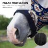 Harrison Howard Soft Horse Hood All-Covered Comfortable Sleezy for Horses with Zipper Feather Hues M(Paisley)