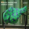 Harrison Howard Stretchy Saddle Cover Keep Saddle Scratch-and-Dust Free Multi-Prints GP/CC Saddle Cover-Chic Blue(Live Leaf)