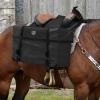 Harrison Howard Sturdy Secure Versatile Over-the-Horn Contoured No-Bounce Design Saddle Pack Pannier Bags Carrier Western Saddle Bag Brown(Black)