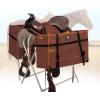 Harrison Howard Sturdy Secure Versatile Over-the-Horn Contoured No-Bounce Design Saddle Pack Pannier Bags Carrier Western Saddle Bag Brown(Brown)
