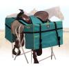 Harrison Howard Sturdy Secure Versatile Over-the-Horn Contoured No-Bounce Design Saddle Pack Pannier Bags Carrier Western Saddle Bag Brown(Green)