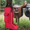 Harrison Howard Tall Boot Carry Bag Protect Rider Boots for Shows Competition Travel Long-lasting Boot Bag Black(Red)