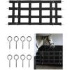 Harrison Howard Adjustable Horse Stall Guard Poly 4 Slat Door Guard for Horse Barns Sturdy Webbing Grid Design Stall Guard Black(Black)