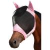 Harrison Howard Horse Fly Mask UV Protective Fine Mesh with Extra Wool Soft Touch on Skin Fly and UV Protection Moonlight Silver S(Light Pink)