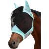 Harrison Howard Horse Fly Mask UV Protective Fine Mesh with Extra Wool Soft Touch on Skin Fly and UV Protection Moonlight Silver S(Summer Mint)