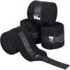 Harrison Howard Horse Polo Wraps Upgrade with Bling Leg Wraps for Horses 4-Pack Fleece Leg Wraps Stable Supplies White M(Black)