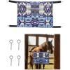 Harrison Howard Horse Stall Guard with Adjustable Straps and Sturdy Spring Hooks Included Aisle Guard Stall Guard for Horses,Mosaic Blue(Mosaic Blue)