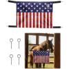 Harrison Howard Horse Stall Guard with Adjustable Straps and Sturdy Spring Hooks Included Aisle Guard Stall Guard for Horses,Mosaic Blue(US Flag)