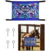 Harrison Howard Horse Stall Guard with Adjustable Straps and Sturdy Spring Hooks Included Aisle Guard Stall Guard for Horses,Mosaic Blue(Zebra in Flowers)