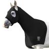 Harrison Howard Horse Stretch Hood Without Ears Snug Fitting Hood with Zip Closure Covers Face, Shoulders, Mane, Chest and Withers Perfect for Show/Event Preparation – Black(Black)