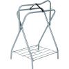 Harrison Howard Saddle Stand Freestanding Full-Size Portable Floor Horse Saddle Rack Secure Saddle Blue(Silver)