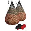 Harrison Howard Slow Feed Hay Net Horse 2 Pcs Horse Feeding Supplies Grass Green 40″ Length with 2″ Holes(Black-Red)