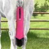 Harrison Howard Smooth Lightweight Adjustable Fastener Nylon Horse Tail Bag with Fringe(Fuchsia Pink)