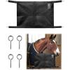 Harrison Howard Stall Guard for Horse Barn with Adjustable Straps and Sturdy Spring Hooks Included Horse Stall Guard, Black(Black)