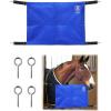 Harrison Howard Stall Guard for Horse Barn with Adjustable Straps and Sturdy Spring Hooks Included Horse Stall Guard, Black(Blue)