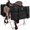 Harrison Howard Sturdy Secure Versatile Over-the-Horn Contoured No-Bounce Design Saddle Pack Pannier Bags Carrier Western Saddle Bag Brown(Black)