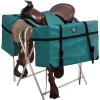 Harrison Howard Sturdy Secure Versatile Over-the-Horn Contoured No-Bounce Design Saddle Pack Pannier Bags Carrier Western Saddle Bag Brown(Green)