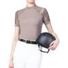 Harrison Howard Women’s Slim Fit Show Shirt with Lace Sleeves and Iconic Bit Breathable Comfortable Rider Top(Beige)