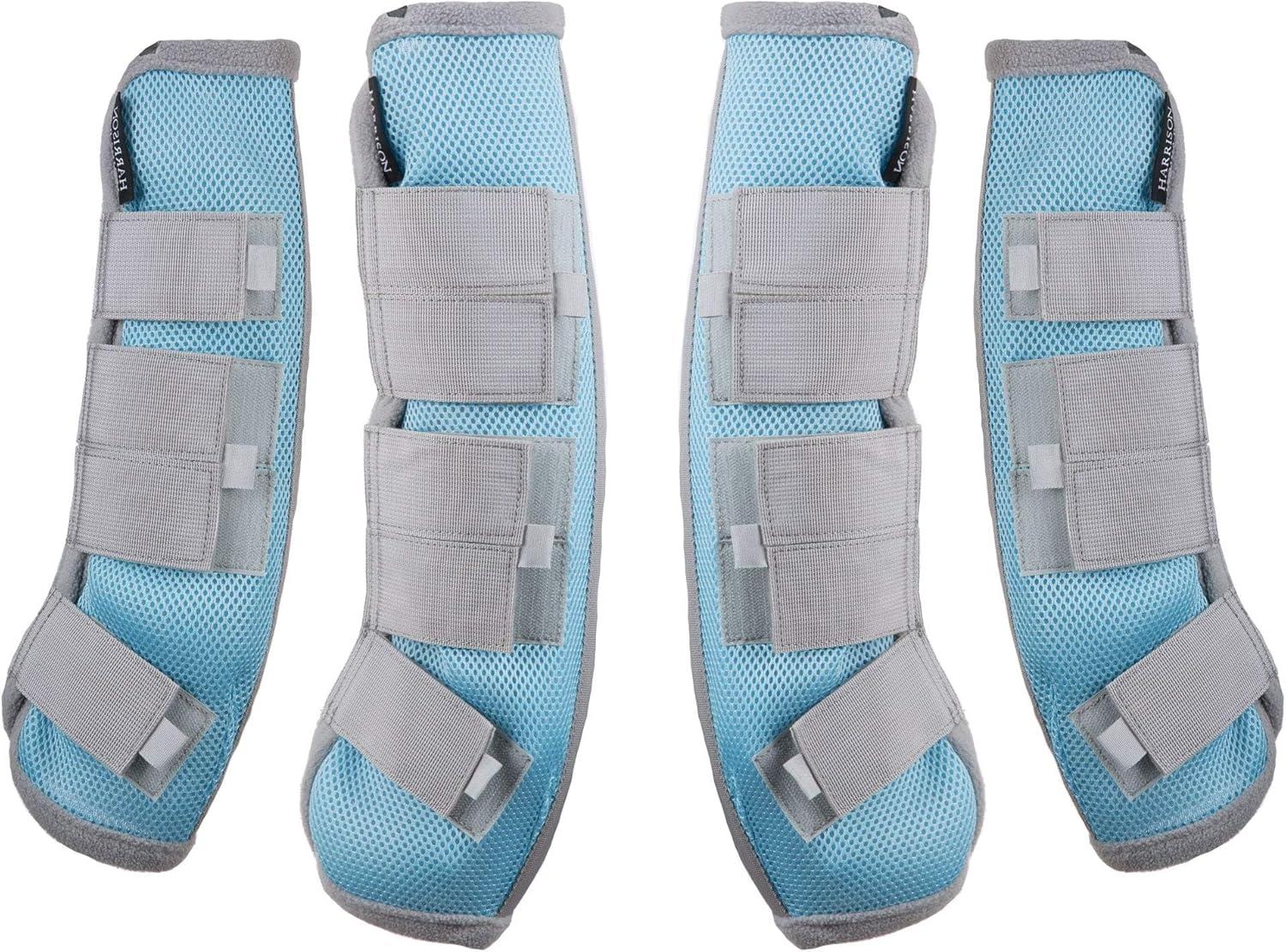 imageHarrison Howard Horse Fly Boots Leg Guards Fly Boots Protection Set of 4 Amethyst Large Full SizeVoodoo Blue