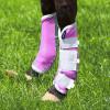 Harrison Howard Horse Fly Boots Leg Guards Fly Boots Protection Set of 4 Amethyst Large Full Size(Light Purple)