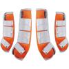 Harrison Howard Horse Fly Boots Leg Guards Fly Boots Protection Set of 4 Amethyst Large Full Size(Orange)