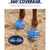 Harrison Howard Rubber Pull-on Bell Boots with Fleece Lining and Touch-Close Tapes Hoof Overreach Protection for Horses(Cobalt Blue)