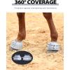 Harrison Howard Rubber Pull-on Bell Boots with Fleece Lining and Touch-Close Tapes Hoof Overreach Protection for Horses(Light Grey)